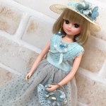 リカちゃんサイズ　22cmドールサイズ　初夏色blue