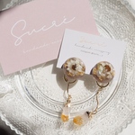 new!〈ピアス/イヤリング選択可〉brown flower pierce / earring