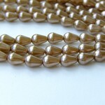 60個・6×4ｍｍ・ブロンズパール・チェコビーズ・ドロップ・20051103