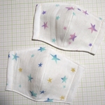 ★ 夏用 布 マスク 星柄  手作りマスク ２枚★