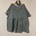 ＊シュシュおまけ付き＊ゆったりコットンシャンブレー【セージグリーン】ブラウス