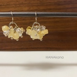 ✳︎goen イエローカラー天然石のピアス&イヤリング✳︎水晶、淡水パール、アラゴナイト、シトリン、ハニーストーン✳︎浄化済み✳︎バネ式イヤリング✳︎10点限定販売✳︎