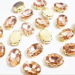 ローズピーチ10mm×8mm♡オーバル型A級ガラスストーン♡
