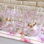 キャバリア✖︎リボン🎀柄グラス🥂