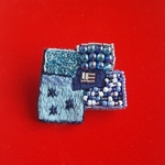 ◇青の街◇刺繍ブローチ