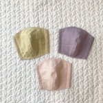 ハーフリネンマカロンカラーの子供用マスク【子供用】