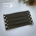 プリーツマスク 〜　黒　ドット　水玉　ワッフル　かっこいい　夏用　大人用　ノーズワイヤー入り　コットン　マスク　お洒落　おしゃれ