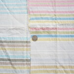 《２５×１５０ｃｍ　２枚セット》ボーダー（水色・青系）＊カットクロス　夏秋　ぽこぽこしたストライプ柄