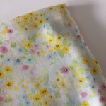 ダブルガーゼ  黄色花柄
