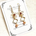 ☆セール☆ 秋色ワイヤーフラワーのシンプルピアス