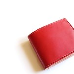 【受注生産品】二つ折り財布 〜栃木アニリン赤×栃木サドル〜