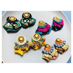 アンティーク生地使用✨ダブルフリルピアス/イヤリング