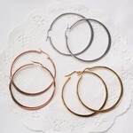 【大人気御礼】金属アレルギー対応で安心・安全★医療用サージカルステンレス　ムーンピアス 50mm おおきめフープ 月 【1セット価格】