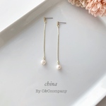 1粒 淡水パール ロング ピアス/イヤリング 金属アレルギー対応  大人 シンプル 上質 上品