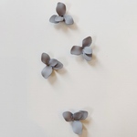 【4pcs mat gray #LS】メタルフラワーパーツ