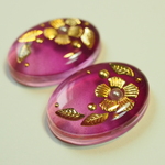 グラデーションフラワーピアス(パープル)