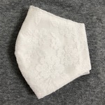 立体マスク　夏用花柄レース/白(フィルターポケット付き)ノーズワイヤー選択可能