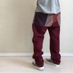 ウールのえんじゆるパンツ+015