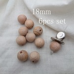 [再販×5] 6個セット!18mm  木目が可愛いウッドビーズ   ラウンド/天然素材/ラウンド