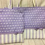 新柄♡入園入学2点セット♡レッスンバッグ♡シューズ袋♡リボン♡ボーダー♡パープル