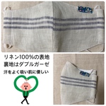 ボーダーリネン立体マスク