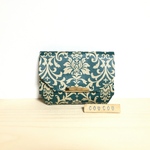 ラミネートの小さなお財布☆Damask(ターコイズブルー)