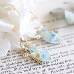 flower アイスブルーピアス/イヤリング