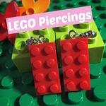 LEGOピアス/イヤリング(レッド2×4)