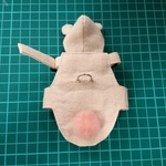 フェレット用ハーネス　サーモンピンク（フード耳付き、シッポ付き）