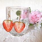 スライスいちご🍓のピアス（イヤリング）