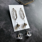 silver×clear 大ぶりピアス・イヤリング