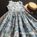 リバティ　スモールスザンナブルー　キッズ　女の子ワンピース　　★親子コーデ・リンクコーデ承ります☆