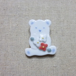 小花くまブローチ