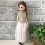 リカちゃん　服　ニットトップス　プリーツチュールスカート