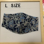 立体布マスク　　ハンドメイド　青　花柄