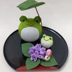 梅雨飾り カエルの親子🐸