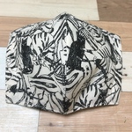 立体マスク　シンプル　猫柄　ハンドメイド　大人用　インナーマスク　布マスク