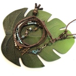 Bronze Mermaid Wild Leather Bracelet   Greece Style