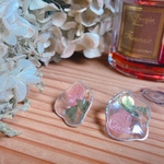 67.紫陽花　ぐにゃぐにゃ　シルバー　ピアス