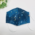 即納】5〜6歳用 ブルーネイビー 宇宙銀河柄  男の子 キッズ マスク サラッとした布製 立体 フィット マスク