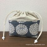 momoriririn様専用ページ♡　サークルフラワー　グレー　巾着