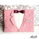 送料無料☆   I ♥︎ tuxedo clutch bag (pink)