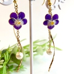 パンジー♡揺れるイヤリング・ピアス