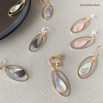 ♡今だけ送料無料♡楕円×gold bi-color雫 ［超軽量］ピアス／イヤリング