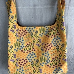 #2 ハンドメイド♪レジ袋型バッグ　エコバッグ　小花　オレンジ　マイバッグ