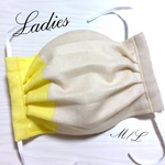 【夏用♡限定/送料無料】選べるゴムタイプ♪モダン ツートンカラー☆４段プリーツガーゼマスク(Ｍ/Ｌ)レディース