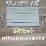 【お得】2枚セット・3枚セット＊涼感ガーゼへ変更可能＊ワイヤー入り＊苦しくないマスク＊ジュニア＊小学生＊白マスク＊
