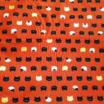 和柄黒猫フェイス柄☆キルトゲイト☆コットン