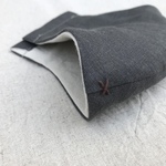 墨黒リネンマスク男性用　リネンマスク　シンプルマスク　夏マスク　薄手マスク　無地マスク　おしゃれマスク　メンズマスク　