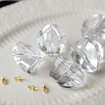 New！12個★氷のかけらのようなアクリルビーズ　チャーム用金具オマケ